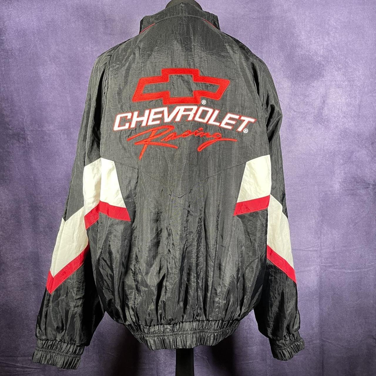 Mens Vintage XL Black Red White 80's 90's Chevrolet Racing Nas Car Jacket