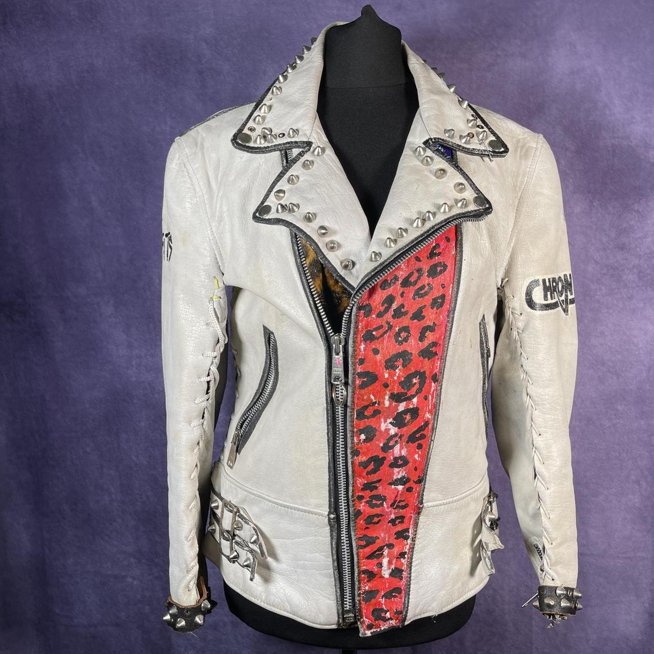 Vintage 80's Custom Punk Leather Jacket 80's Punk Bands Rock N Roll