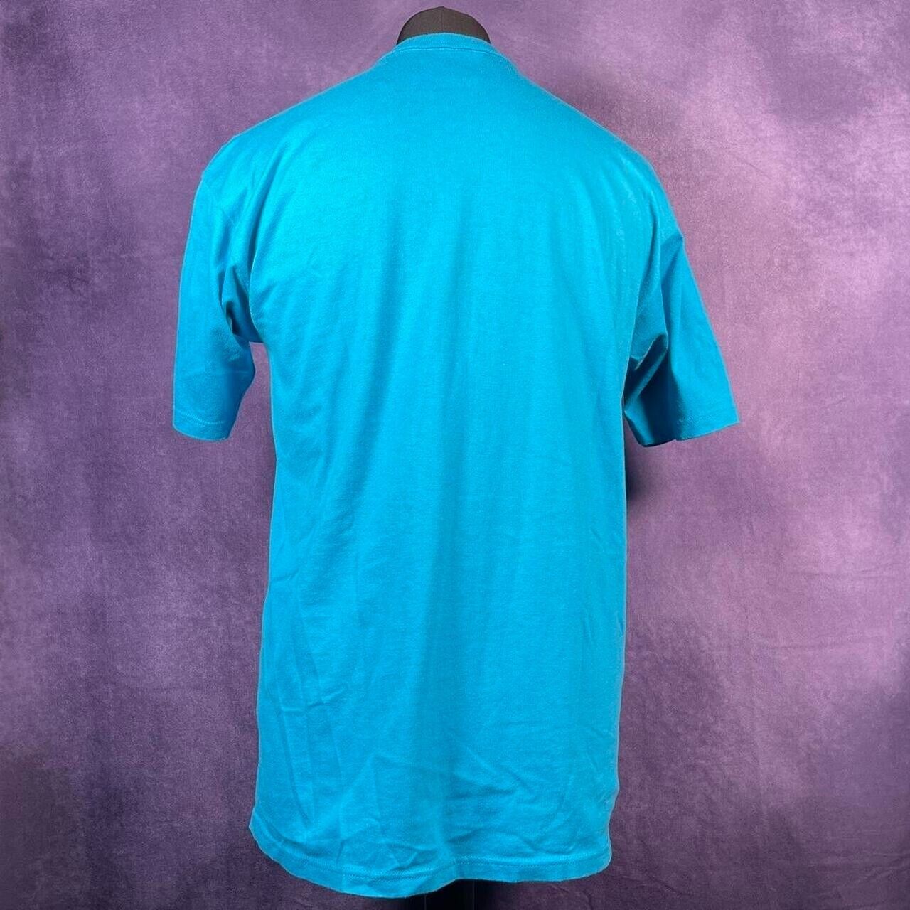 Vintage Single Stitch Ox Roast Bicycle Tour Ohio 1996 Blue Jerzees Large T-Shirt