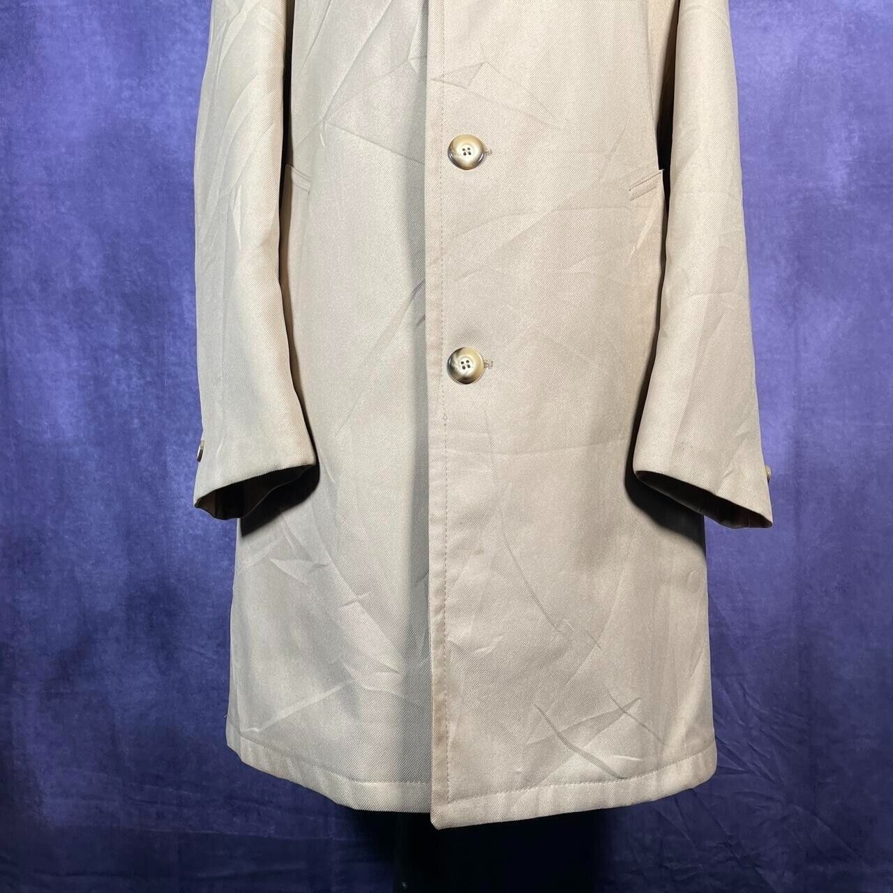 Vintage Sears 1970s Beige Brown Fur Collar Coat Size Large