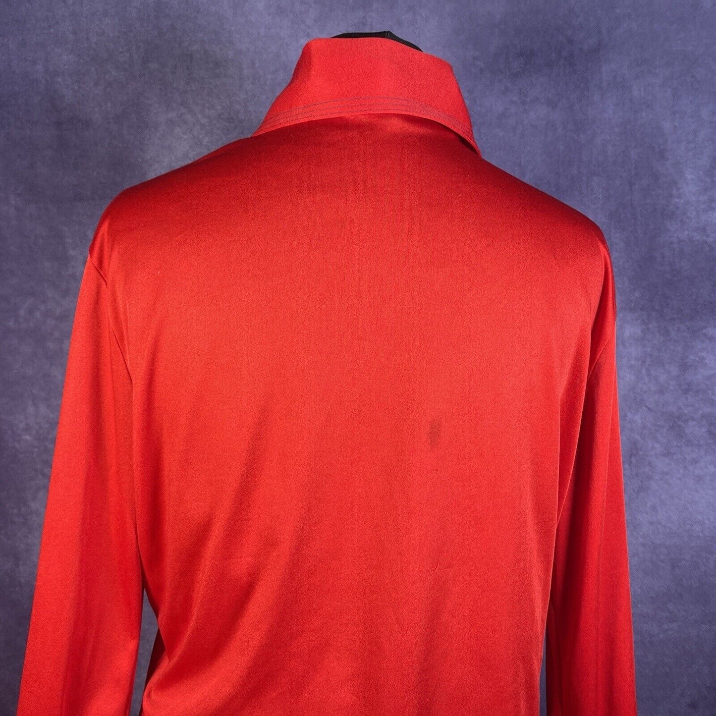 Vintage Red Ladies Short Sleeve Dagger Collar Shirt