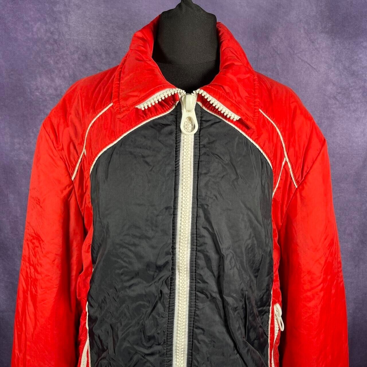 Vintage Red Black White 70s Ski Jacket Size Small