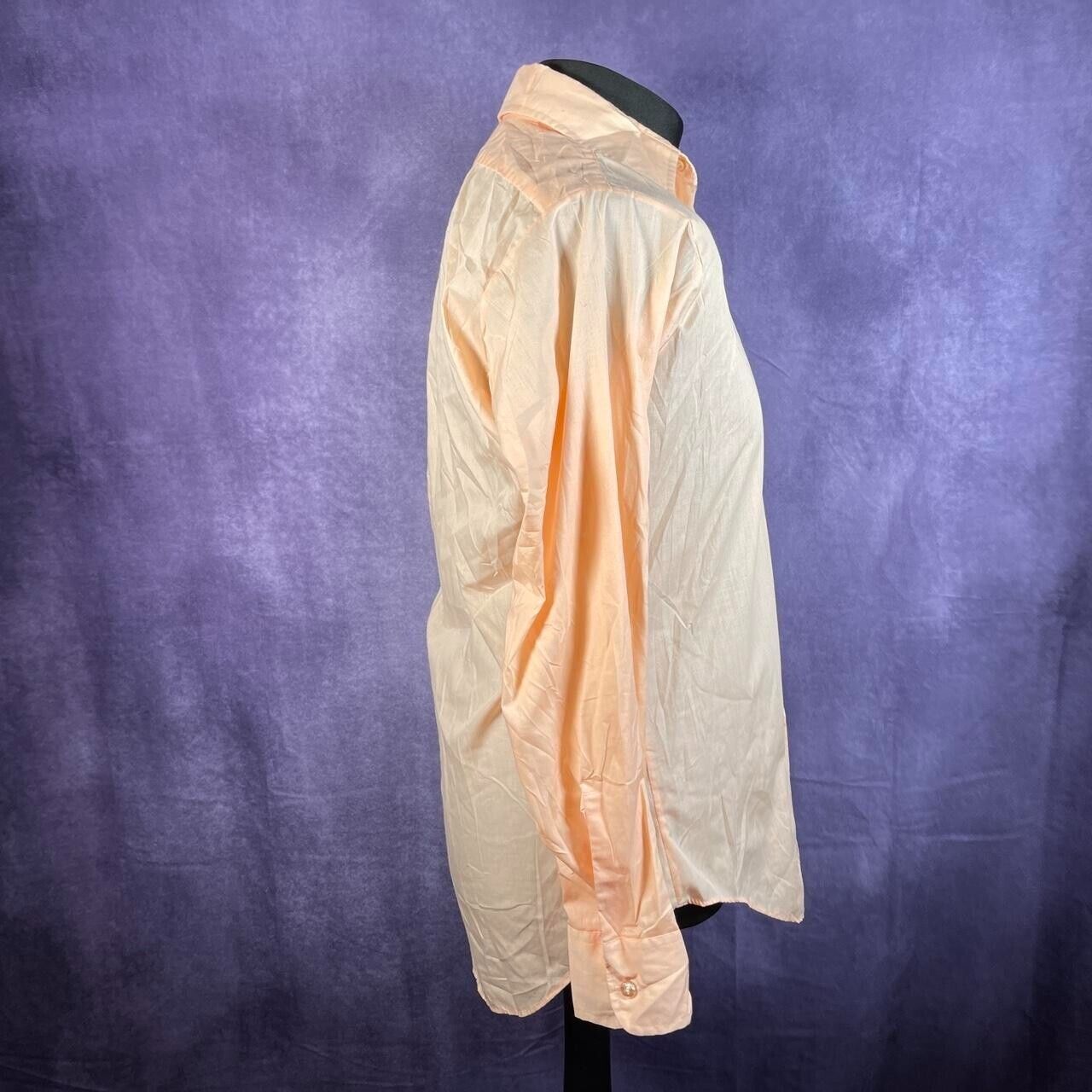 Vintage Peach Bonds Dagger Collar Vintage Shirt Mens Size Large
