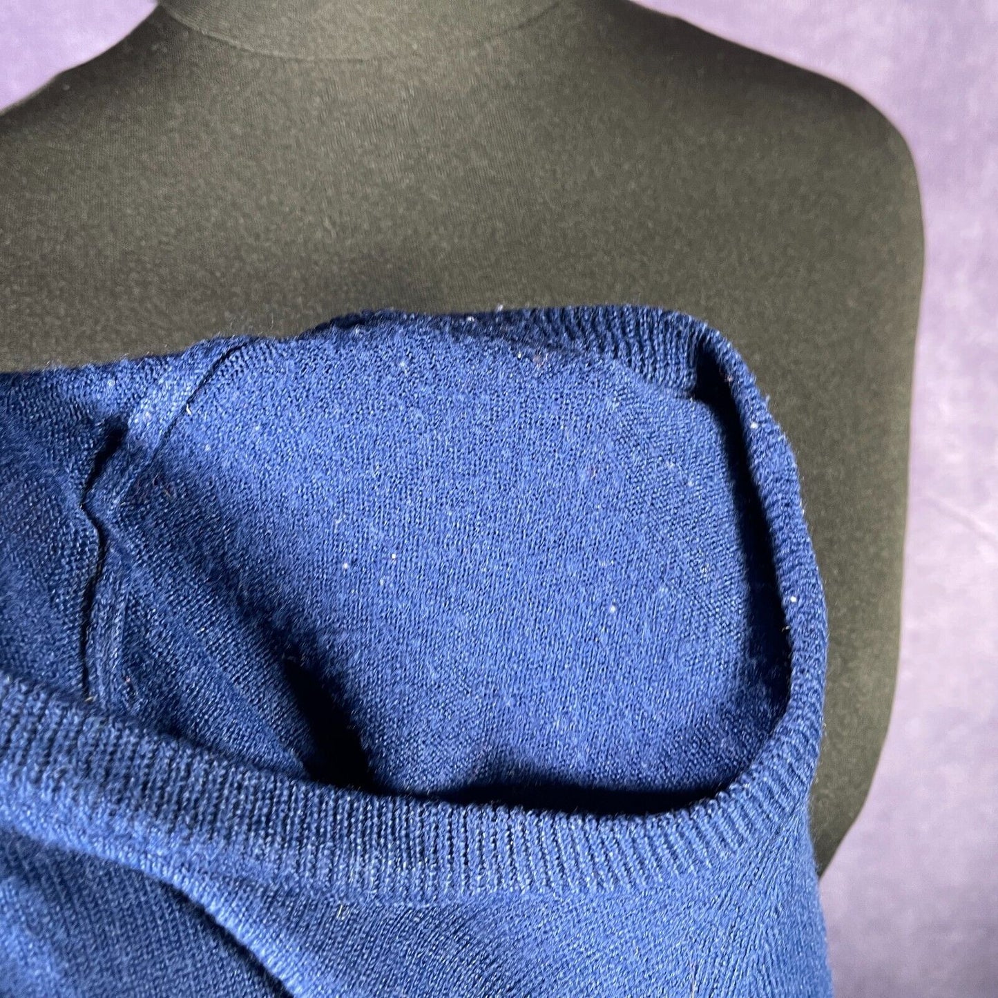 Vintage Ladies 1960s/70s Blue Knitwear Short Sleeve Navy Blue