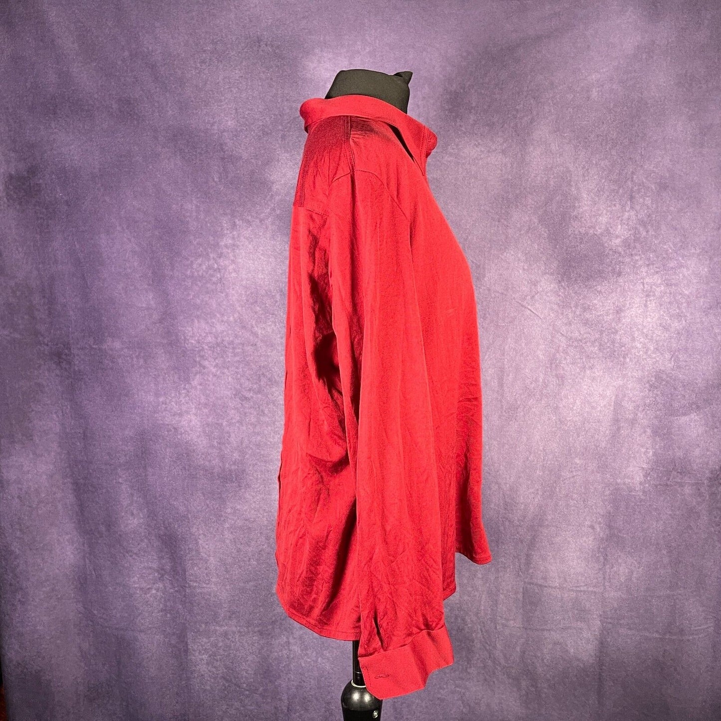 Vintage Ladies 1980s Dagger Collar Wine Red Size XL
