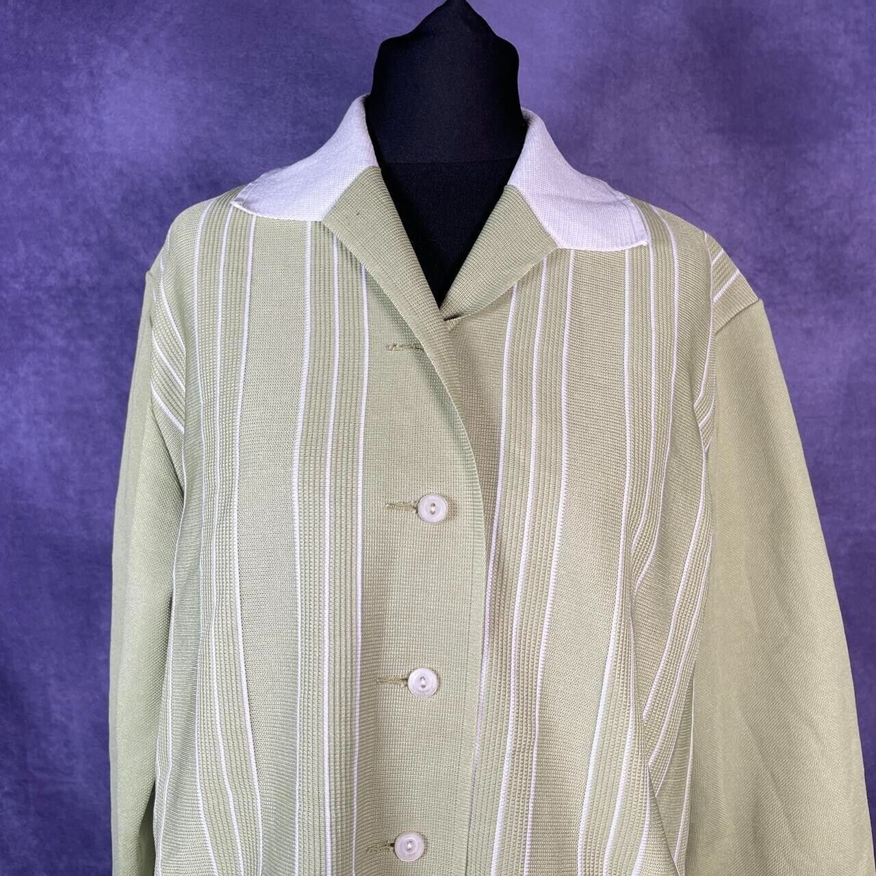 Vintage Ladies 1960s Crimplens Green Cardigan Size XL