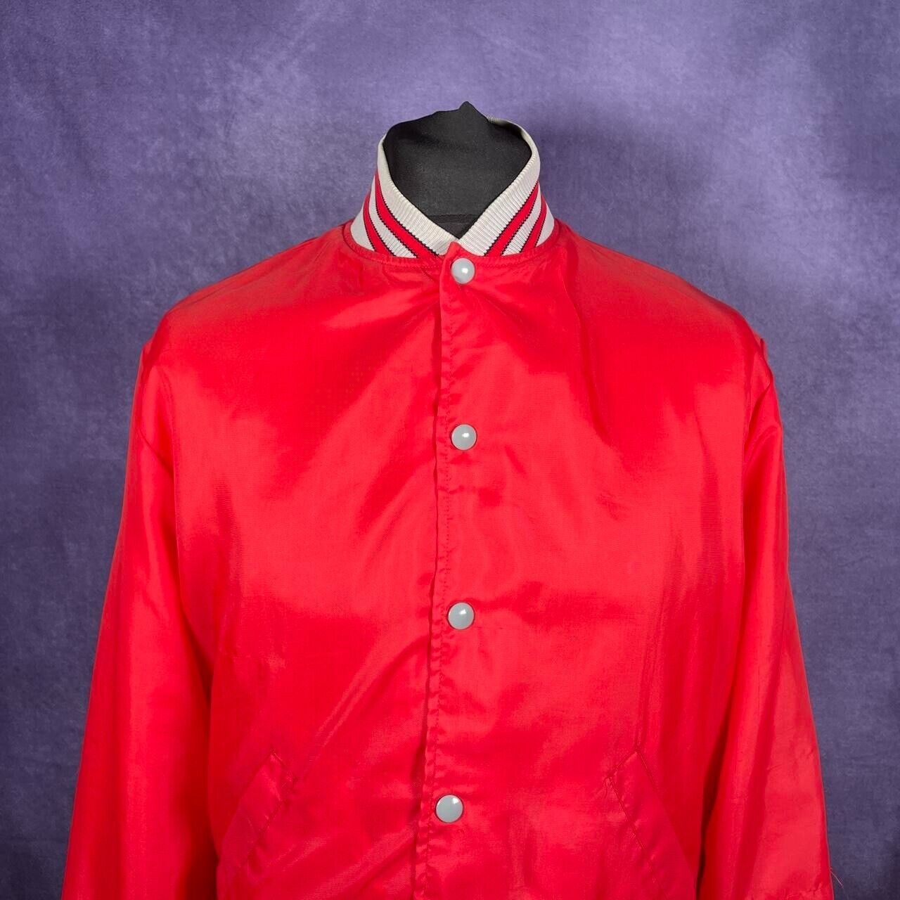 Vintage Holloway Varsity Jacket Red Medium Lockeroom Sporting Goods Ohio 80's