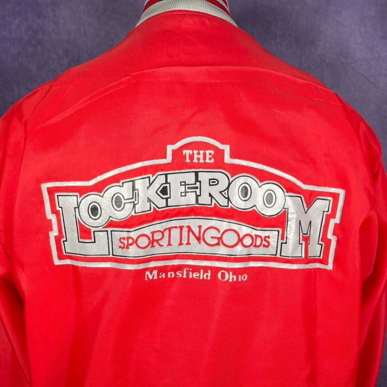 Vintage Holloway Varsity Jacket Red Medium Lockeroom Sporting Goods Ohio 80's