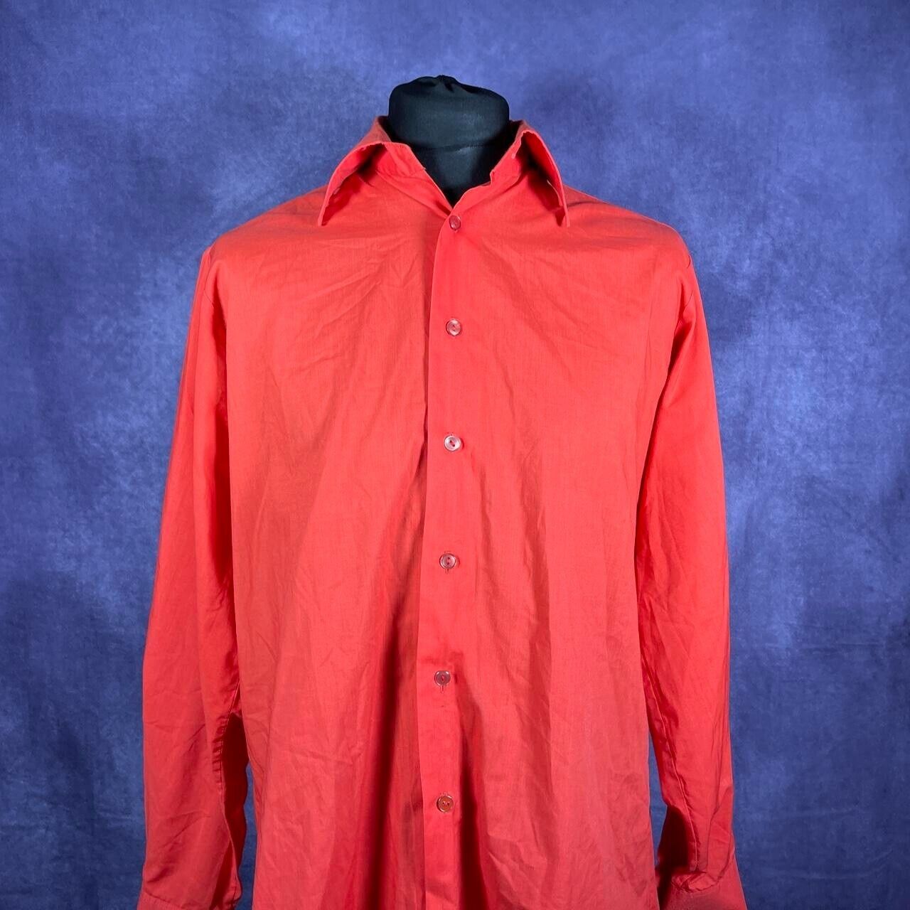 Vintage Dagger Collar Mens "Rocola Revere" Red 1970s Size XL