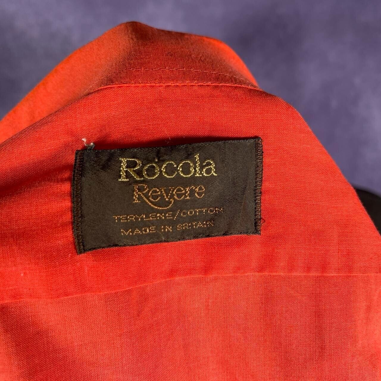 Vintage Dagger Collar Mens "Rocola Revere" Red 1970s Size XL