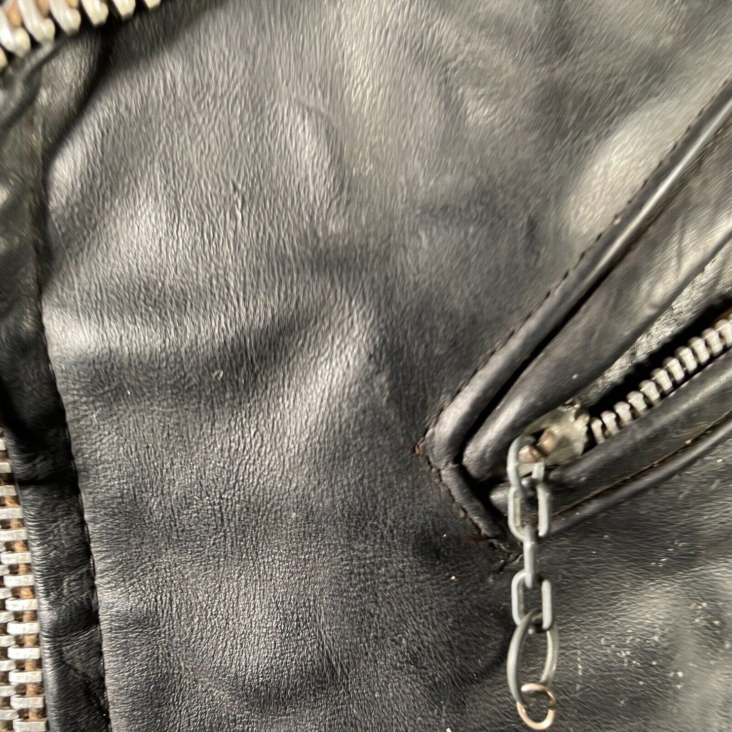 Vintage 1970s Excelled Mens Leather Biker Jacket Black XS