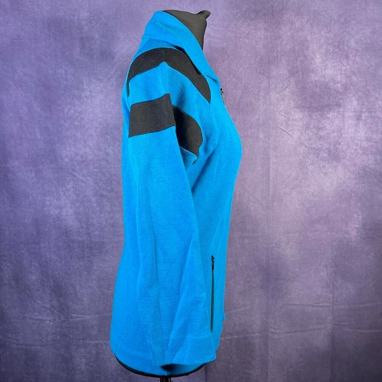 Vintage C&A Blue 1970s Tracksuit Top Black XS