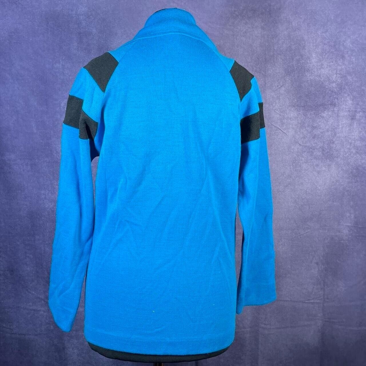 Vintage C&A Blue 1970s Tracksuit Top Black XS