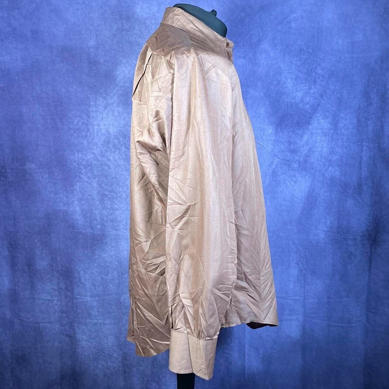Vintage Brown Copper Dagger Collar 1970s Mens Shirt Towncraft JcPenney