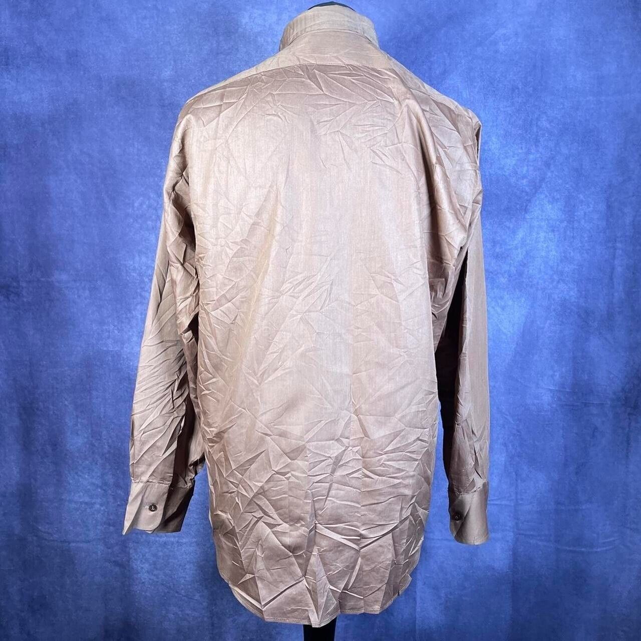 Vintage Brown Copper Dagger Collar 1970s Mens Shirt Towncraft JcPenney