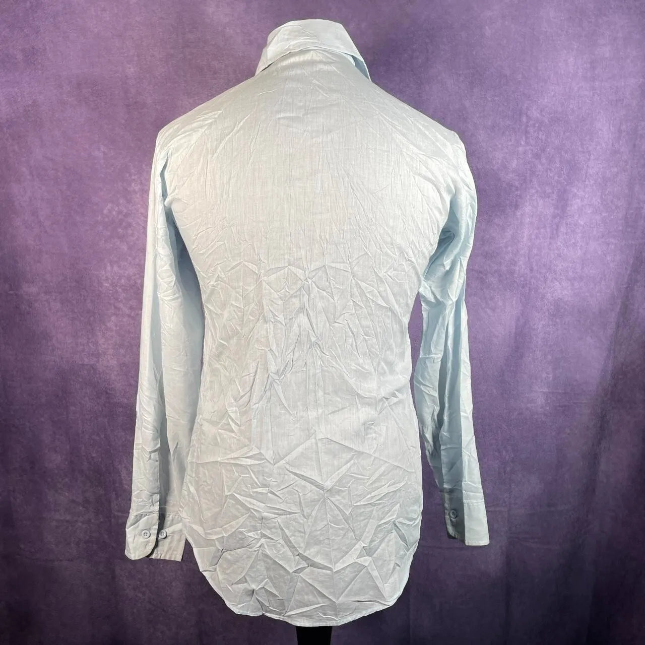 Light Blue "Van Heusen 417" Dagger Collar Shirt Large