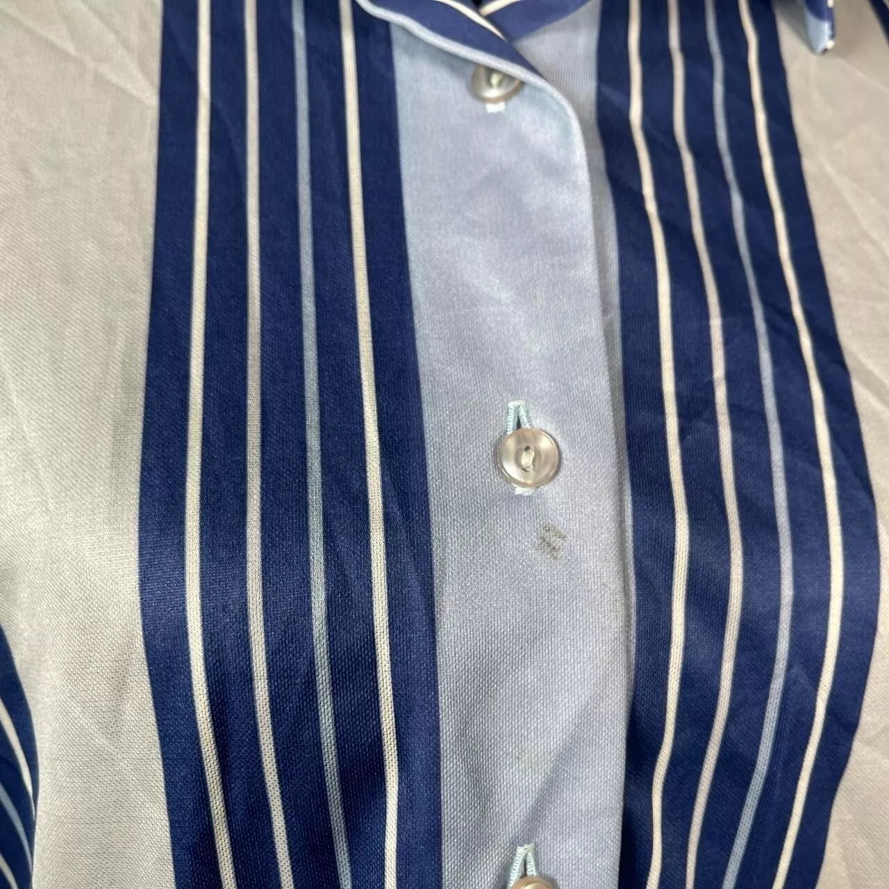 Vintage 1970s/80s Blue Stripe Shirt Ladies Size Large