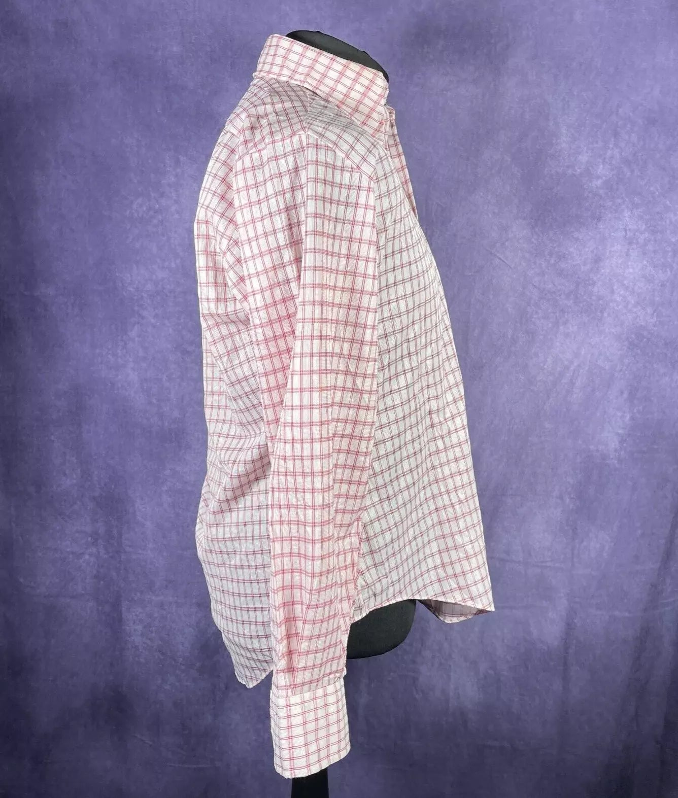 Vintage 1970s White Red Check Nobility Dagger Shirt Size XL