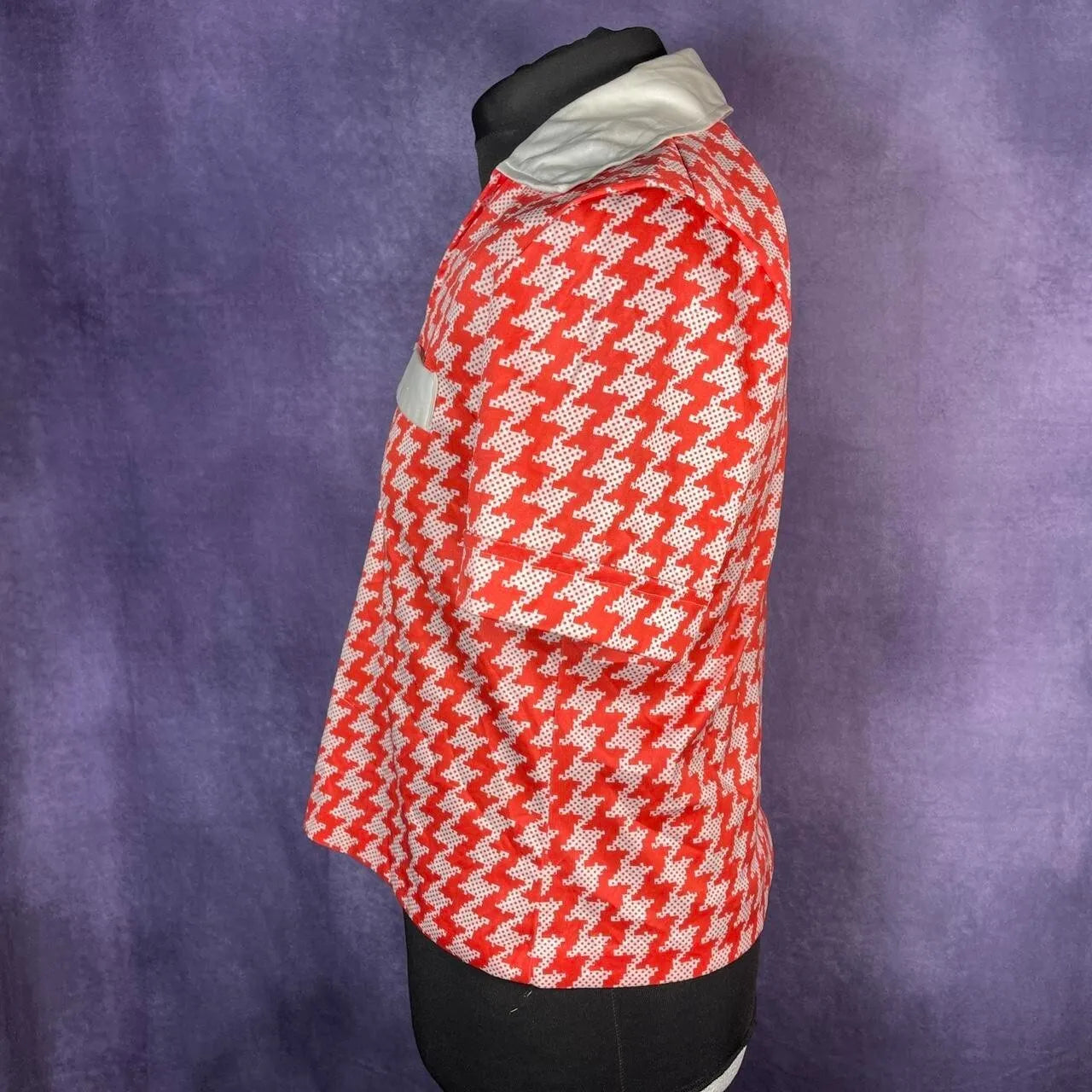 Vintage 1970s F Modell Unisex Northern Soul Ladies Men Red White Dogtooth Shorts