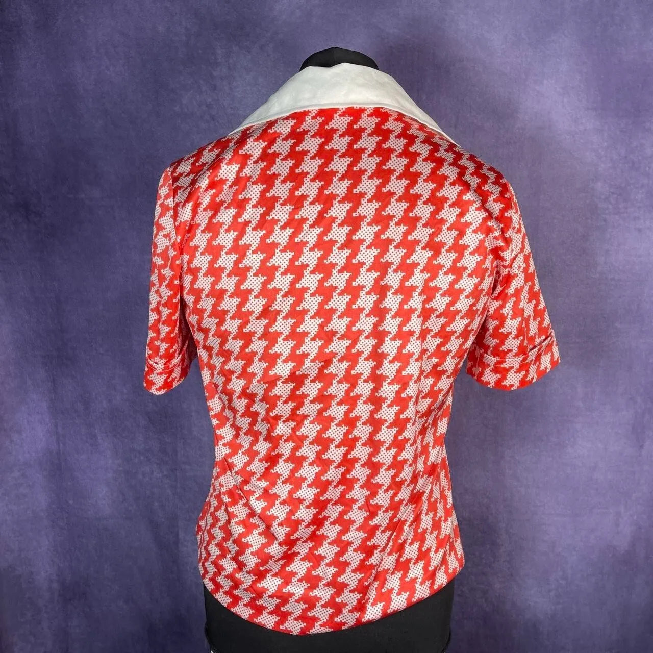 Vintage 1970s F Modell Unisex Northern Soul Ladies Men Red White Dogtooth Shorts