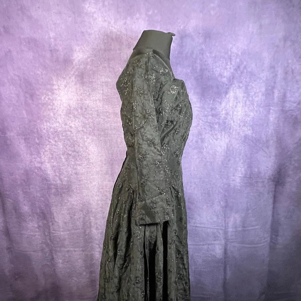Vintage Black "Junior Vogue" Abstract Stitched Vintage 70's Dress Ladies