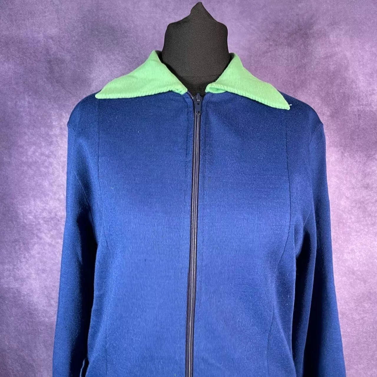Vintage Adidas 60s/70s Tracksuit Top Jacket Blue Green RARE!