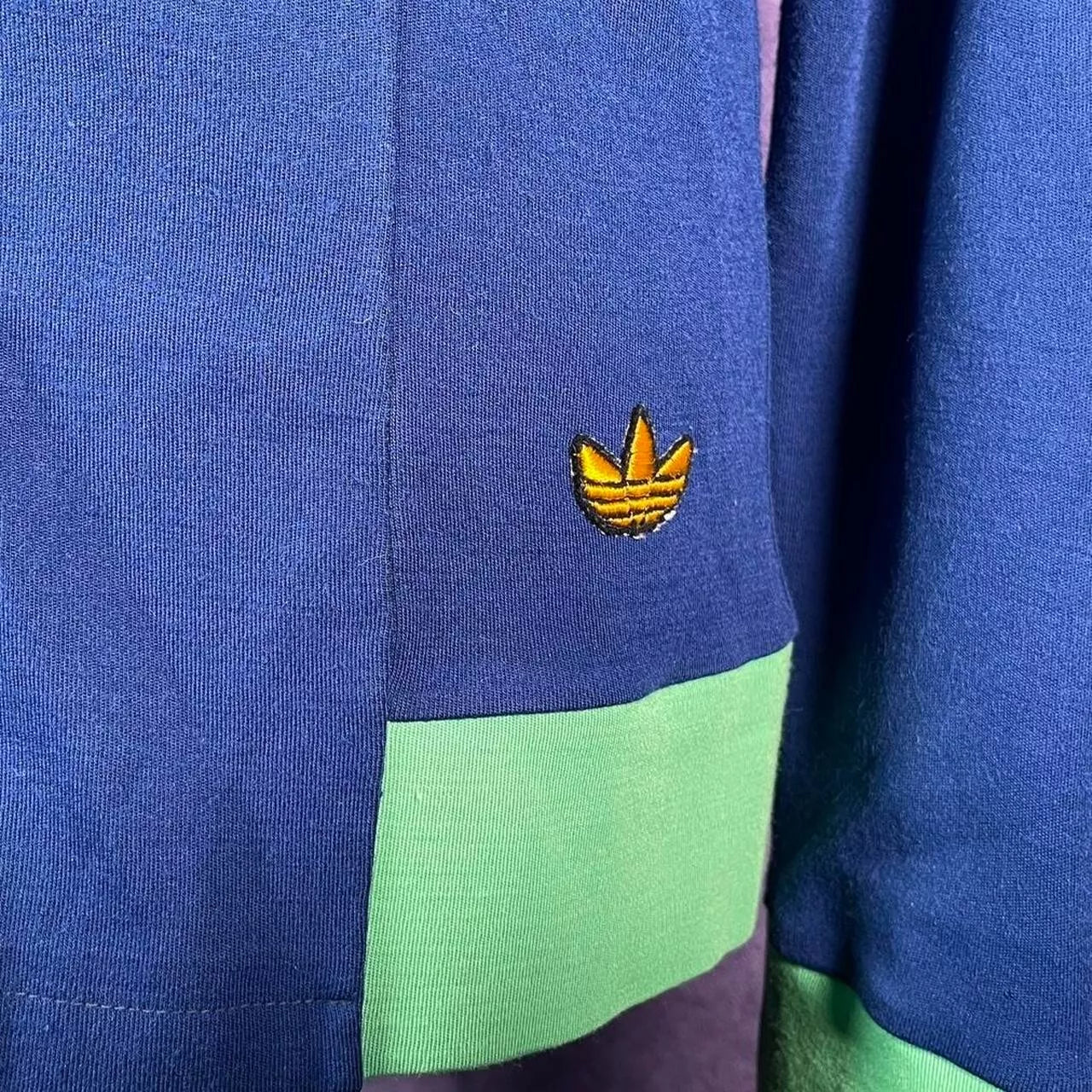 Vintage Adidas 60s/70s Tracksuit Top Jacket Blue Green RARE!