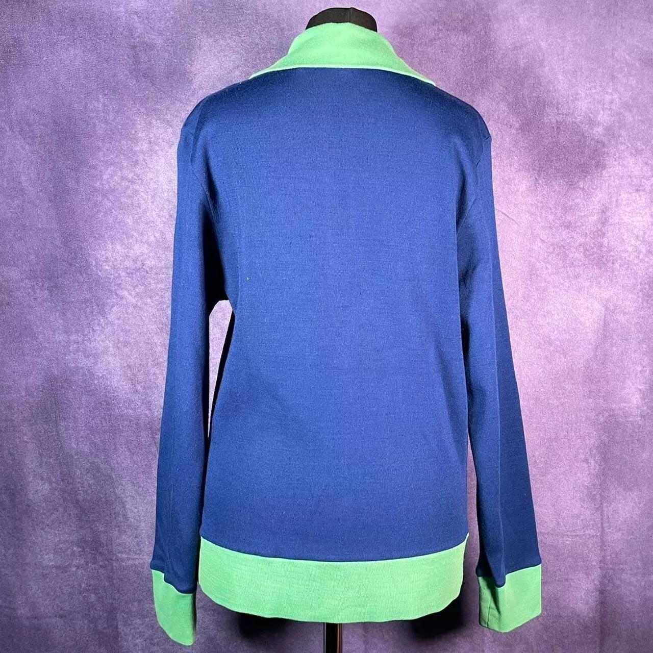 Vintage Adidas 60s/70s Tracksuit Top Jacket Blue Green RARE!