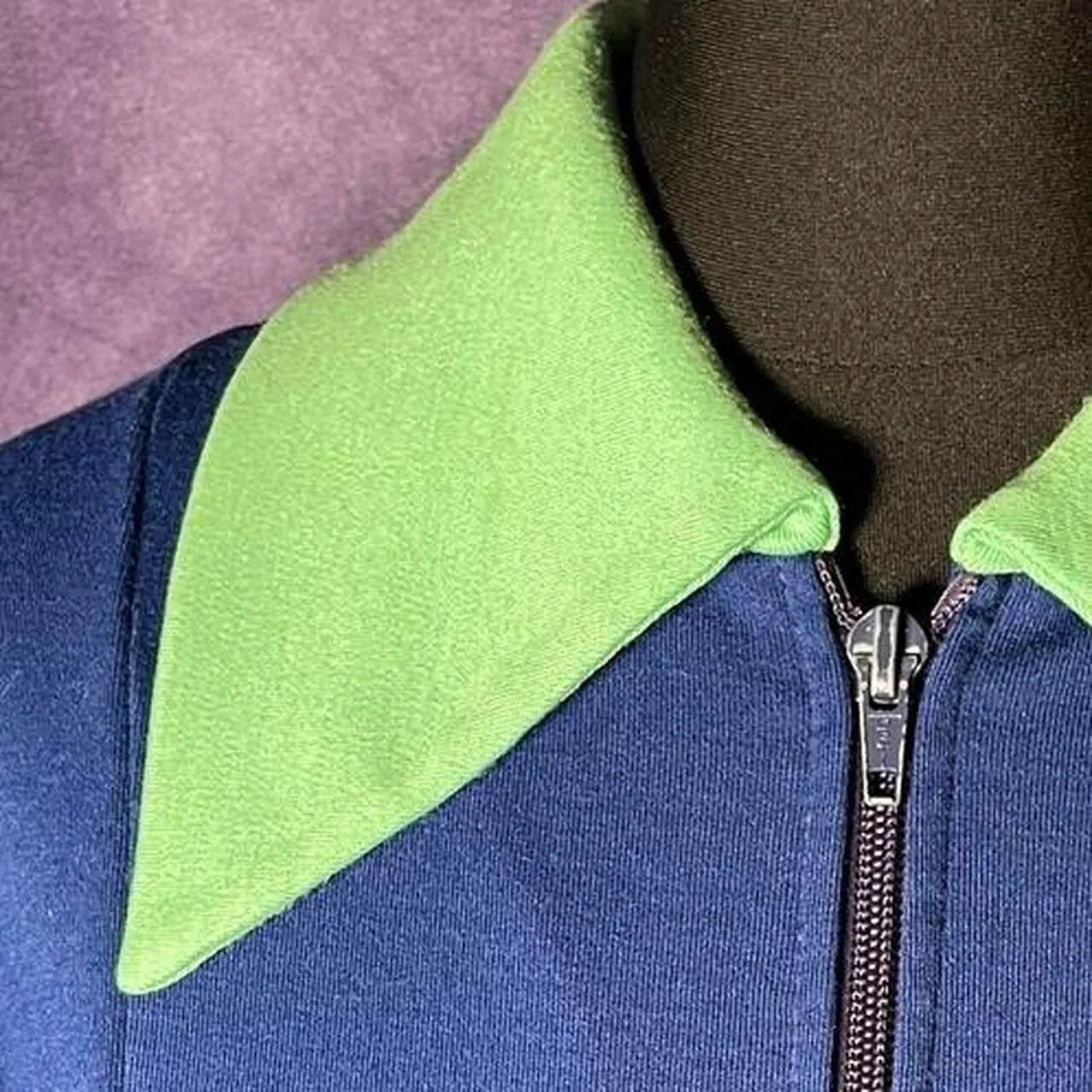 Vintage Adidas 60/70s Blue Green Dagger Collar Tracksuit Mens XS