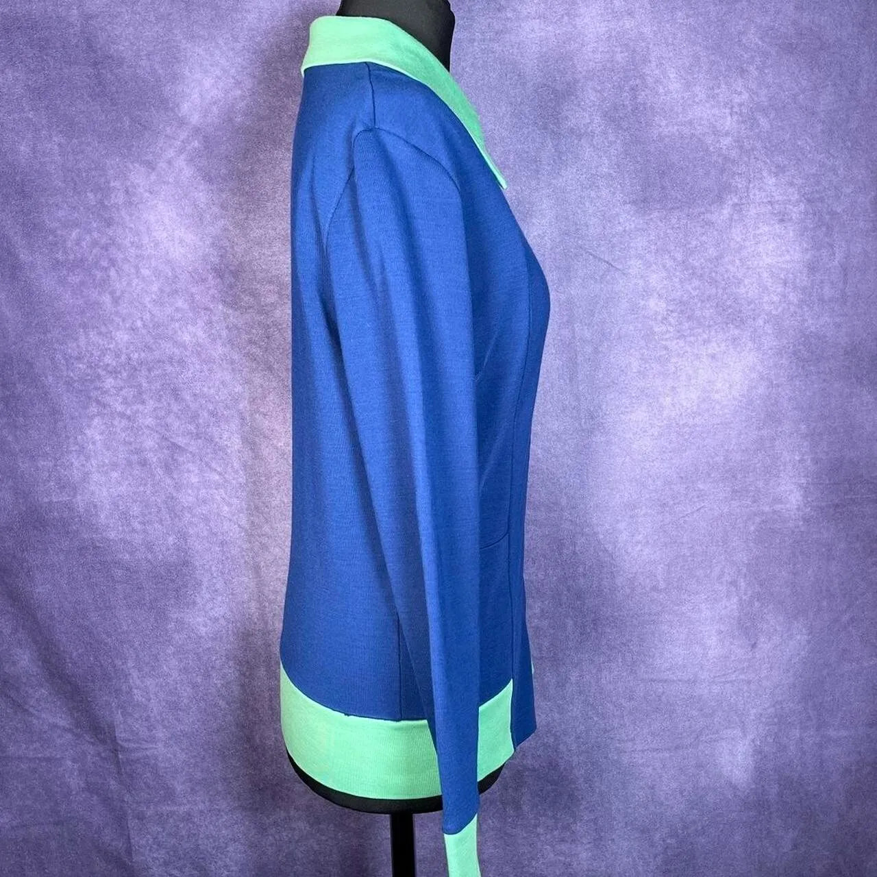 Vintage Adidas 60/70s Blue Green Dagger Collar Tracksuit Mens XS