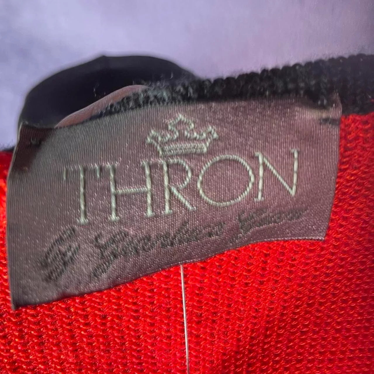 Vintage 1980s Thron Red Black White Sweater Size 16 Stranger Things Pop New Wave