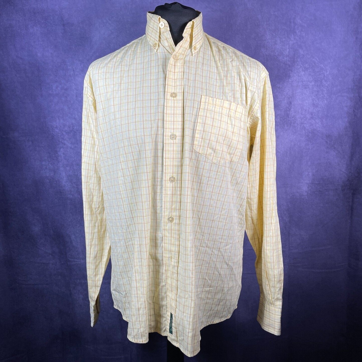 Yellow Plaid Button Up Shirt Ben Sherman Size M Vintage