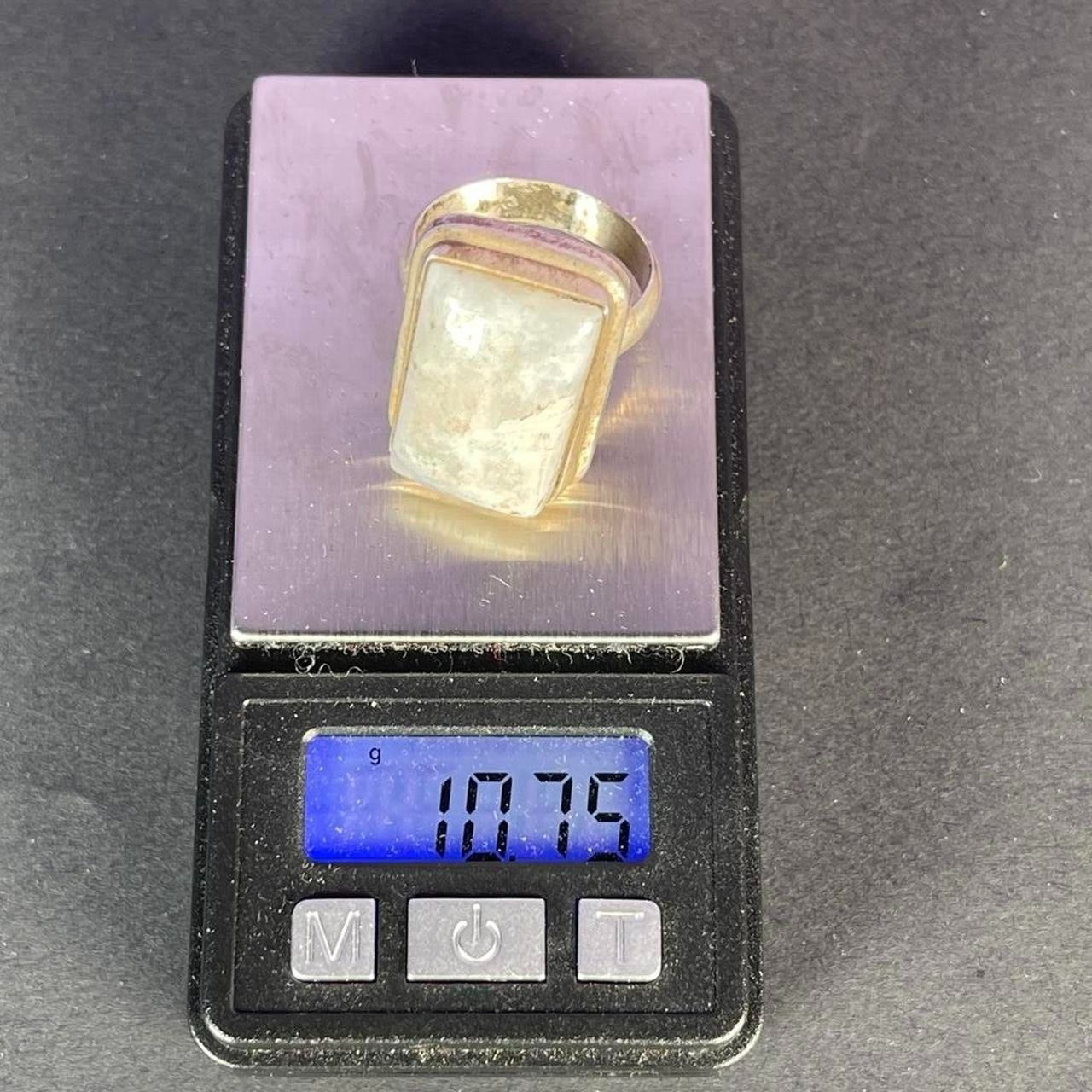 Vintage Large Rectangle Moonstone Sterling Silver Ring 925 Size R - 8.75