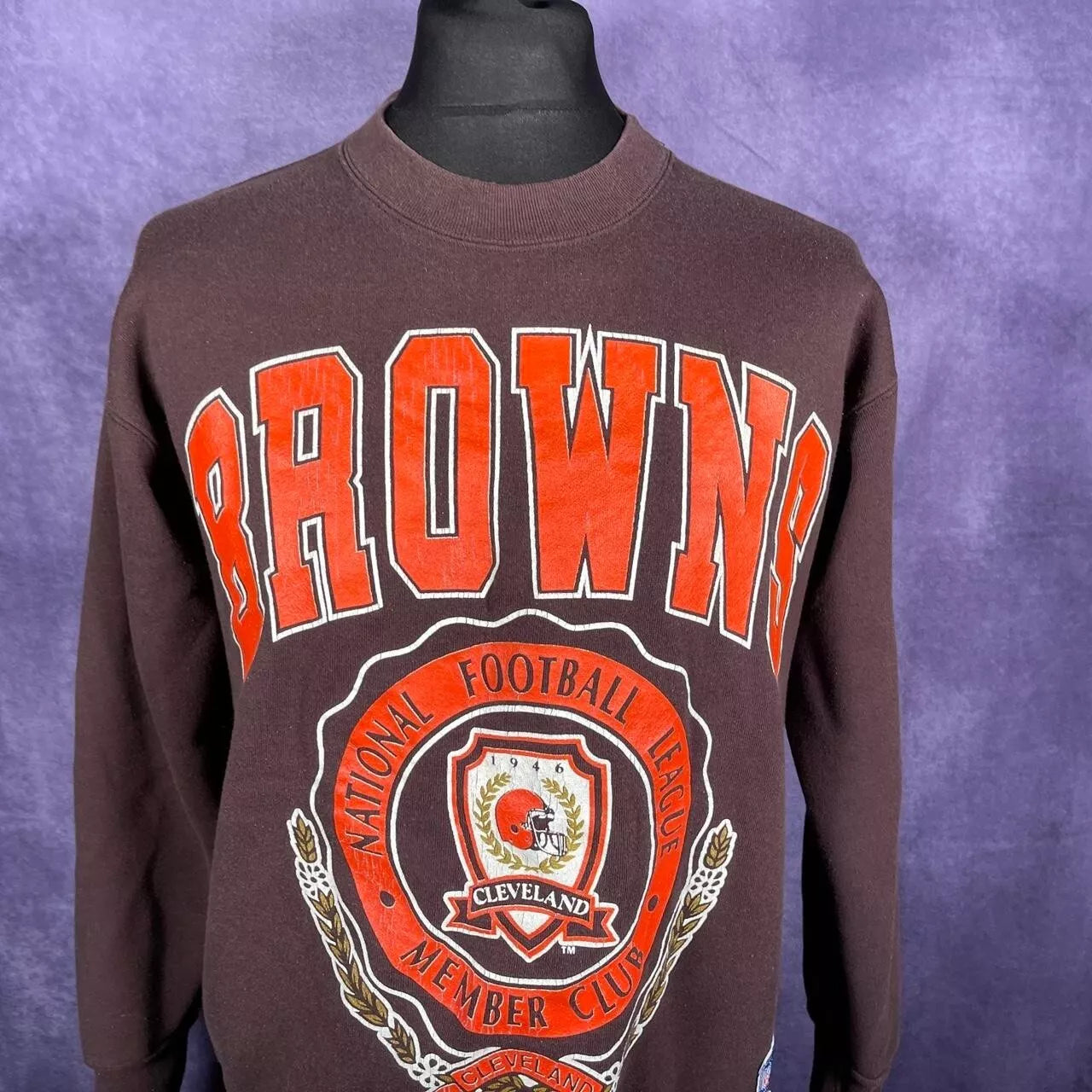 Vintage 1990s Cleveland Browns Nutmeg Authentic USA Sweater Jumper Crew