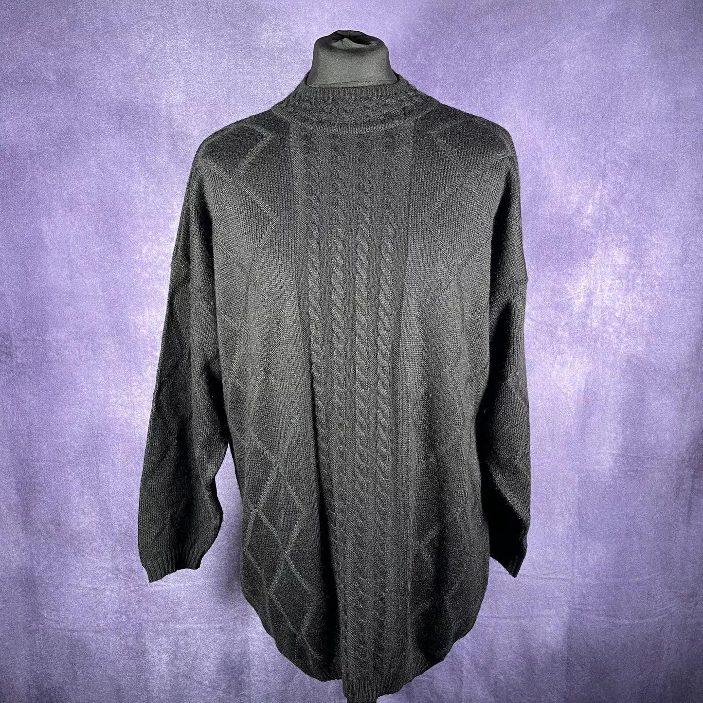 Vintage Black Oversized Sweater 1990s