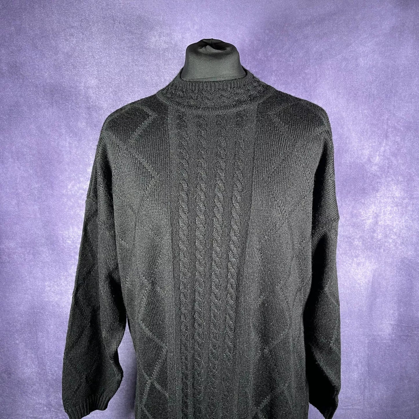 Vintage Black Oversized Sweater 1990s