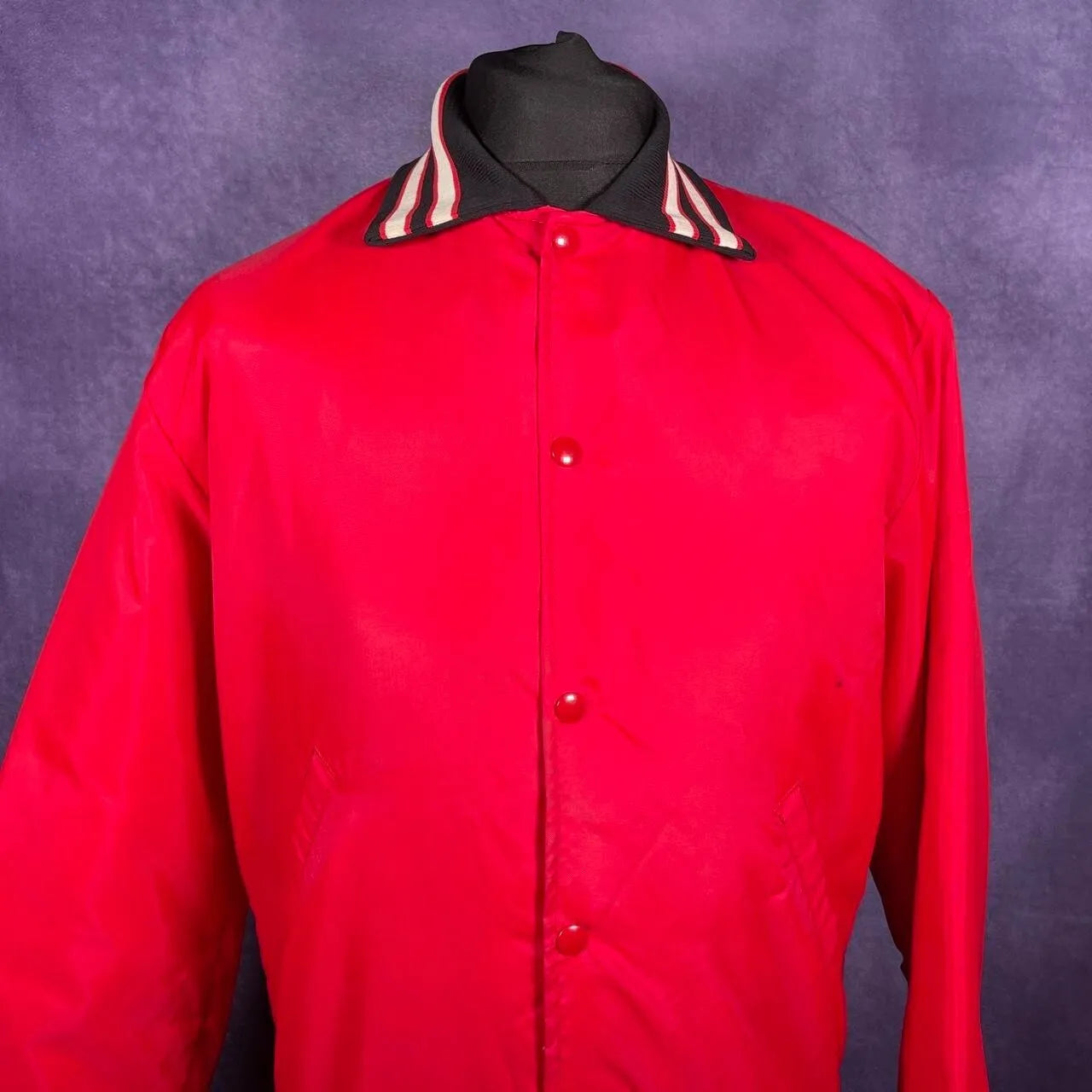 Vintage 80s Red White Black Varsity Jacket Kent Roosevelt Small