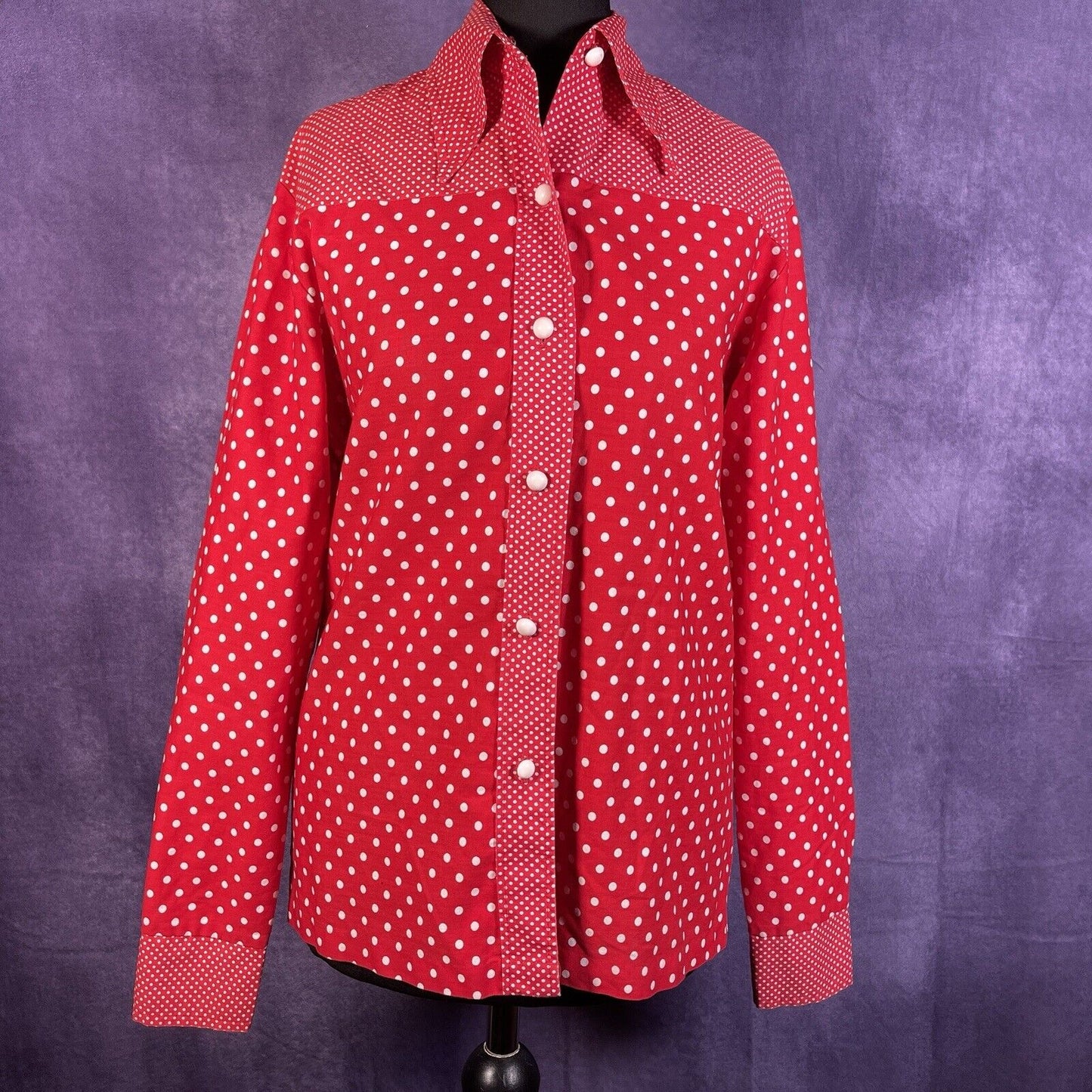 Vintage Women’s 70s Button Up Dagger Collar Shirt