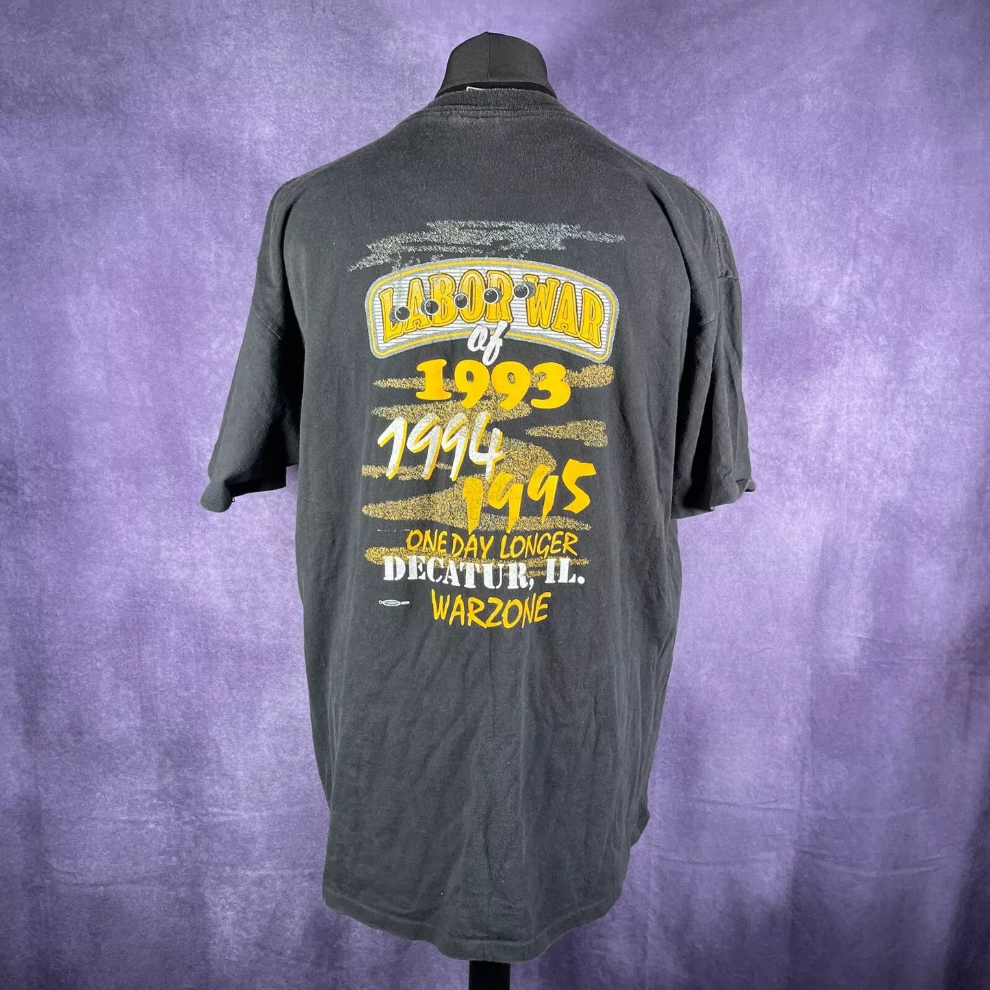 Vintage Black God Bless Union People America Needs 'Em 1995 Single Stitch XL