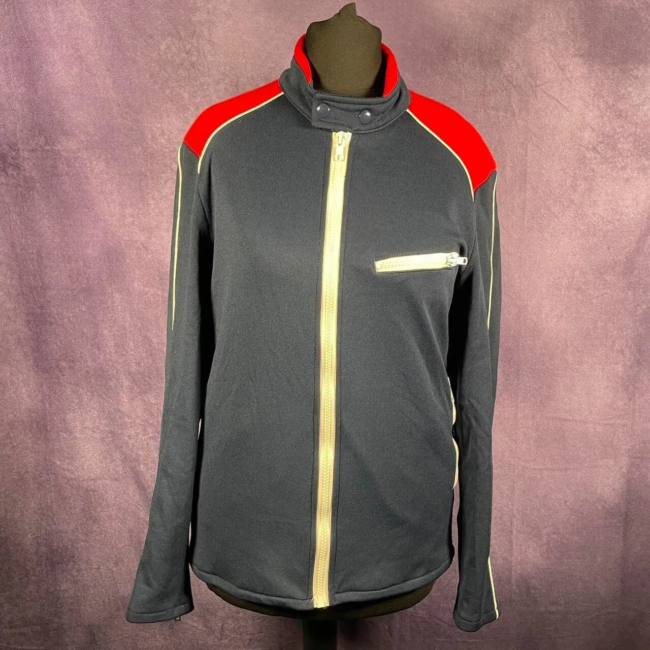 Vintage 1970s Cafe Racer Ski Jacket Bowie Rock n Roll Red White Blue