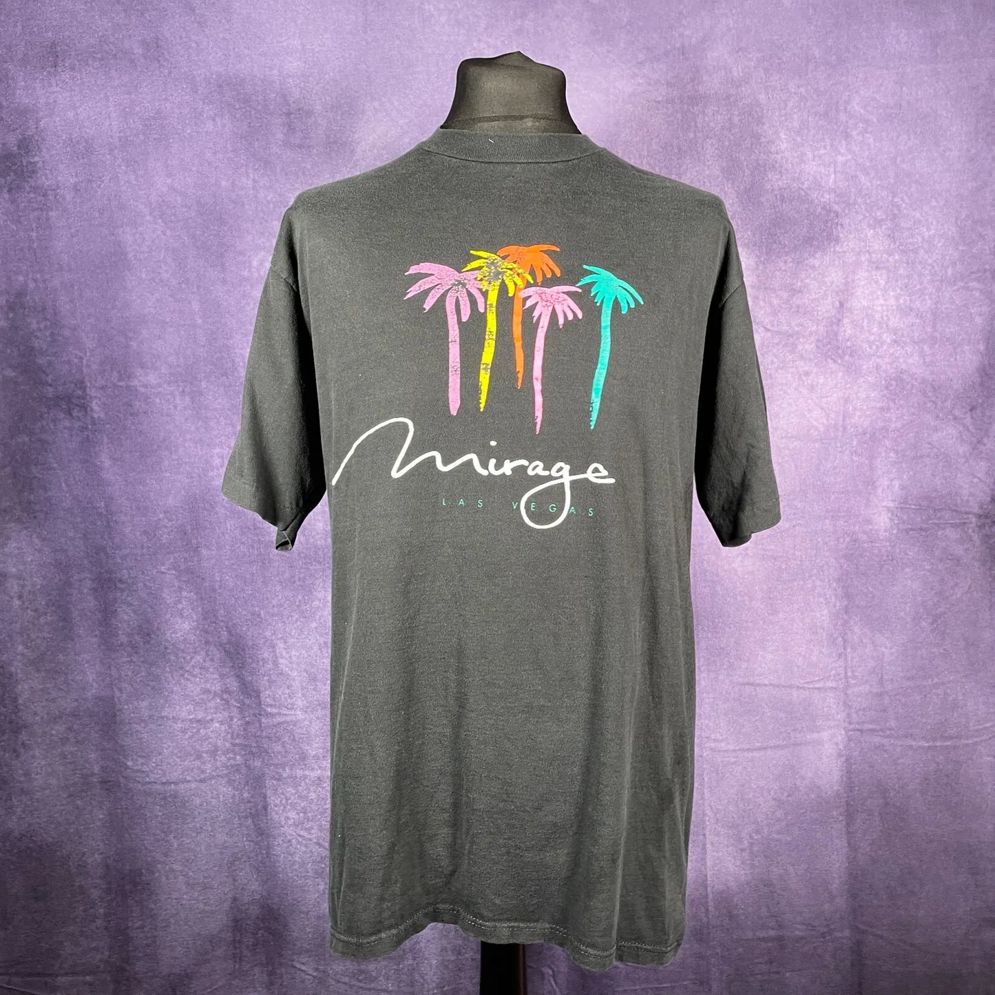 Black Gerzees Palm Tree "Mirage Las Vegas" T Vintage 80s/90s Single Stitch