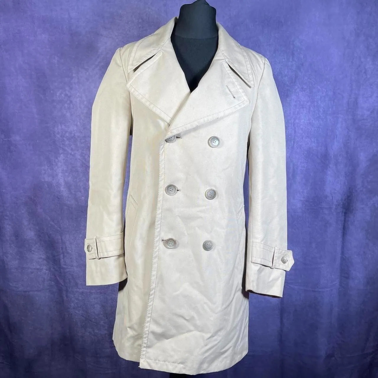 Beige 1960s Mac Trench Coat Idromoda Womens Small