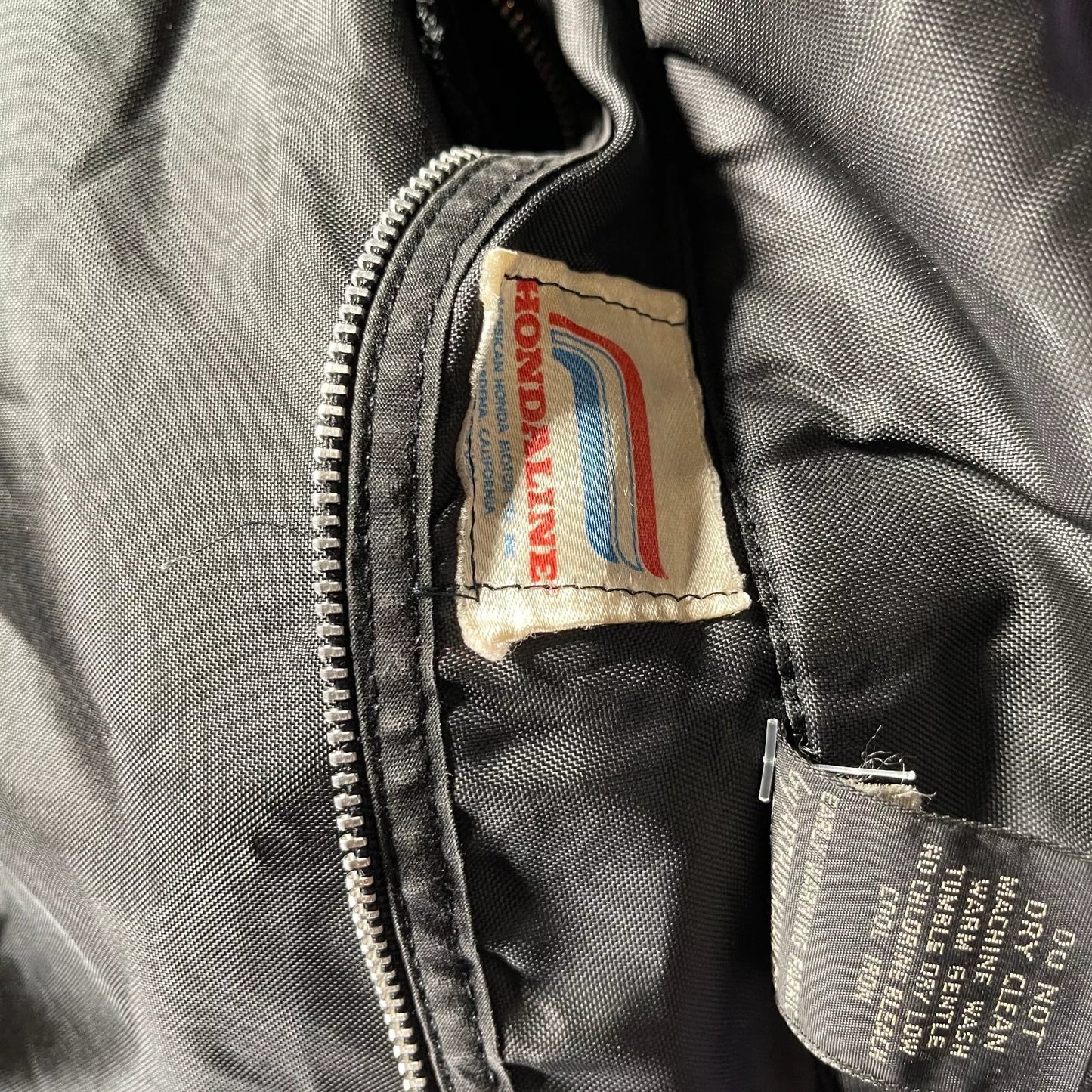 Vintage 80's Hondaline Goldwing Black and Gold Super Rare Large Jacket