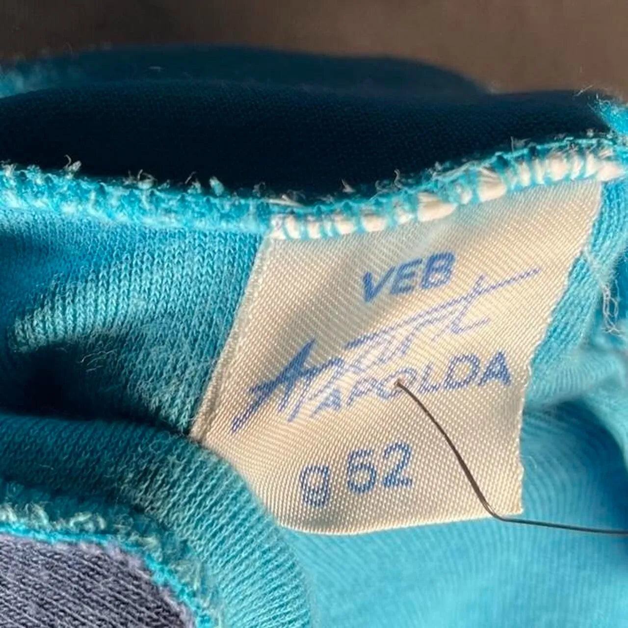 Vintage 1970s Blue Tracksuit Top Jacket Apart Apolda Stripe Size Large