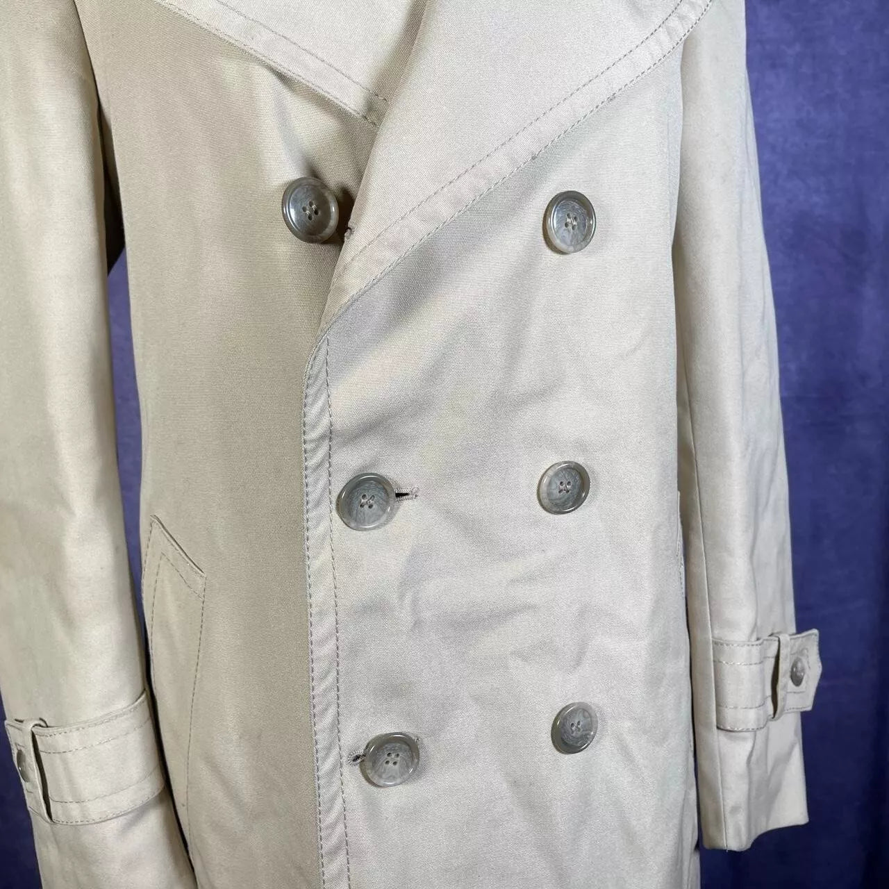 Beige 1960s Mac Trench Coat Idromoda Womens Small