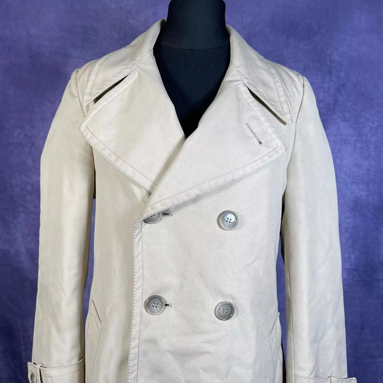 Beige 1960s Mac Trench Coat Idromoda Womens Small