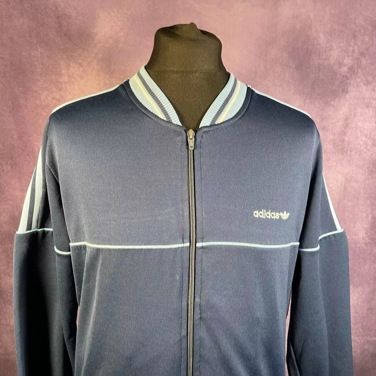Vintage 70s/80s Navy Blue Full Adidas Track Suit Size Large
