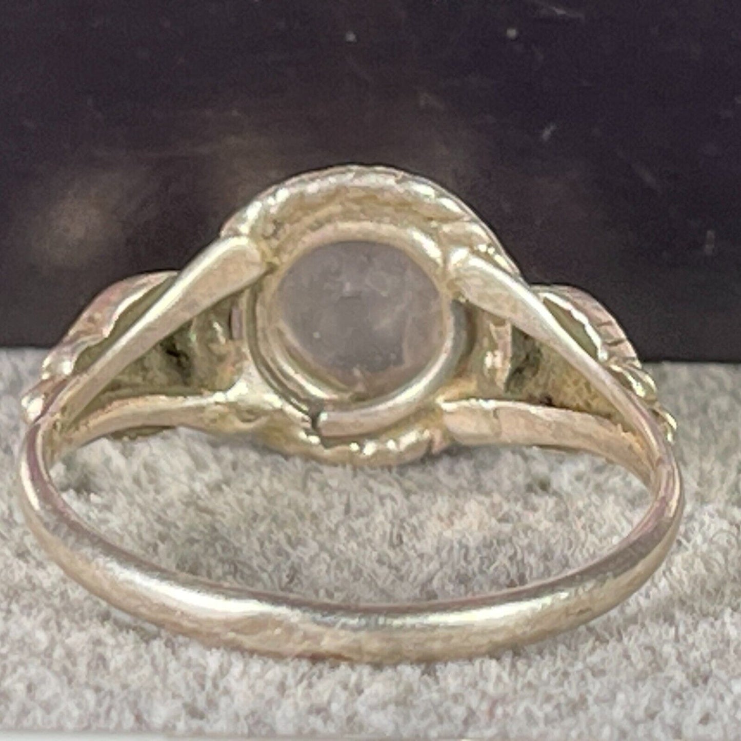 Vintage Sterling Silver Dainty Moonstone Hearts 925 Ring
