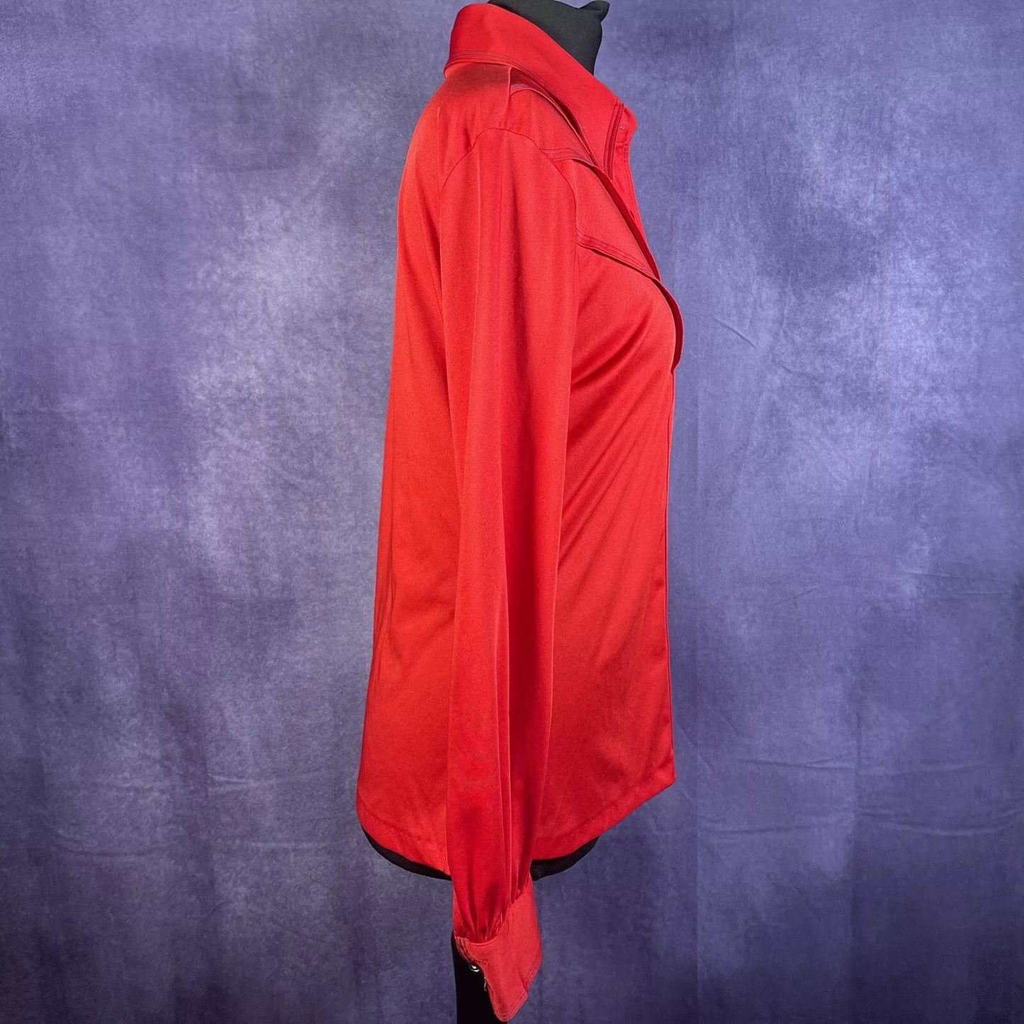 1970S Vintage Womens Dagger Collar Button Up Shirt