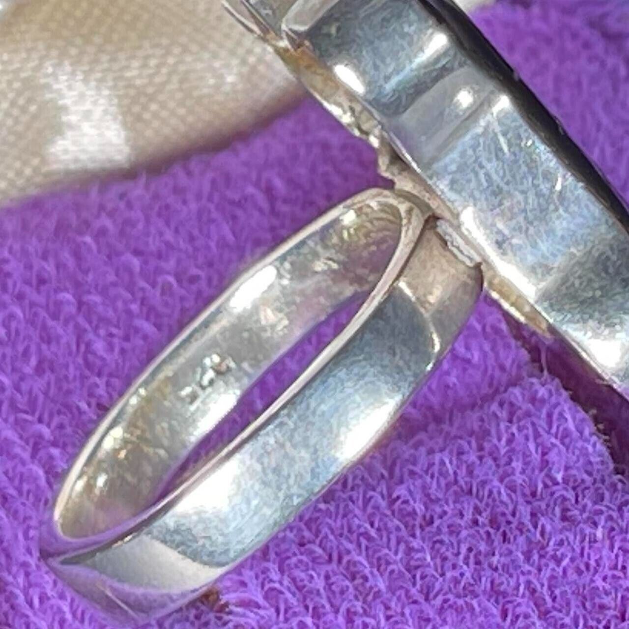 Vintage Sterling Silver 925 Turtle Tourmaline Stone Size O 1/2 - 7 1/4